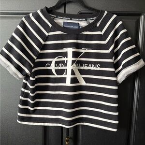 Calvin Klein Jeans Black and White Striped Tee
